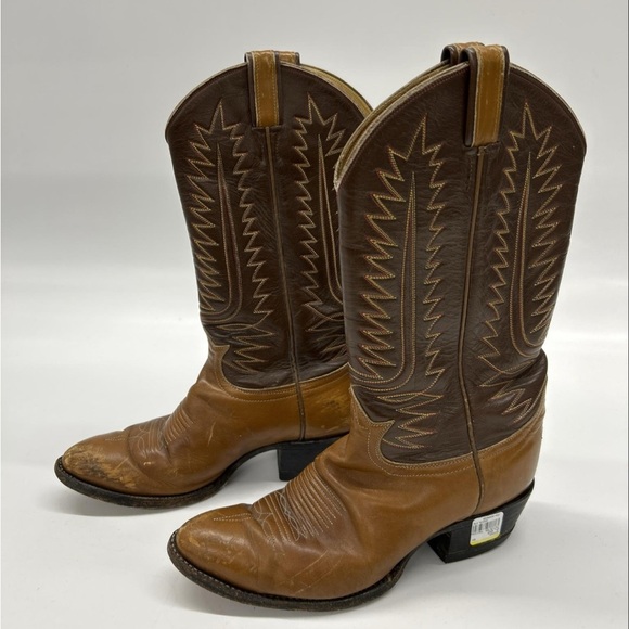 Vintage Tony Lama Cow Boy Boots Size 8.5 D Men’s Leather Cow Boy Boots Style4210 - Picture 2 of 6